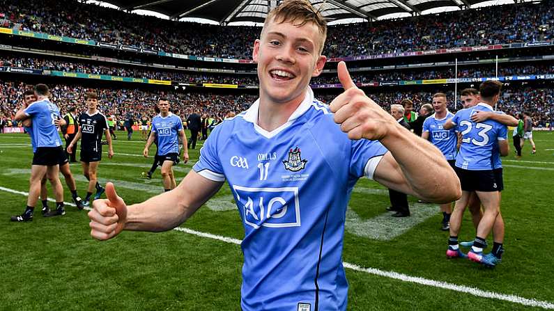 17 September 2017; Con O'Callaghan of Dublin celebrates after the GAA Football All-Ireland Senior Championship Final match between Dublin and Mayo at Croke Park in Dublin. Photo by Ray McManus/Sportsfile