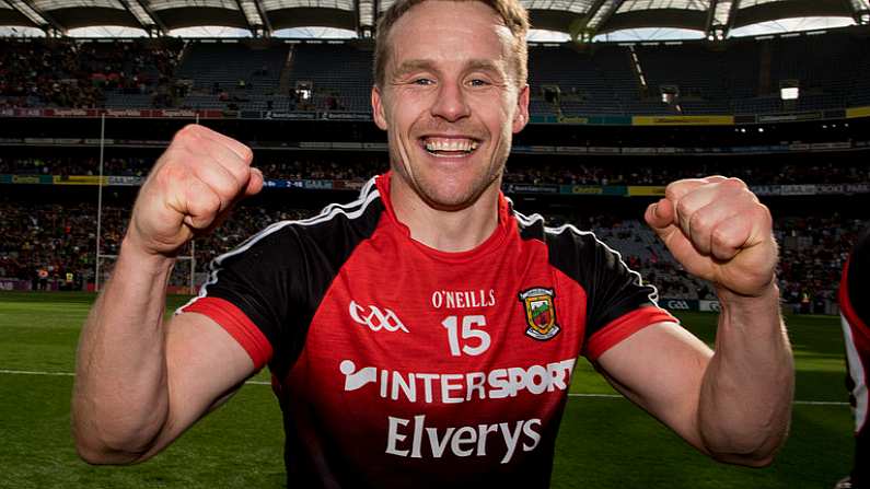 26 August 2017; Andy Moran of Mayo after the GAA Football All-Ireland Senior Championship Semi-Final Replay match between Kerry and Mayo at Croke Park in Dublin. Photo by Ray McManus/Sportsfile