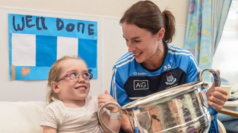 In Pictures: All-Ireland Winning Dublin Visit Temple Street Children's Hospital