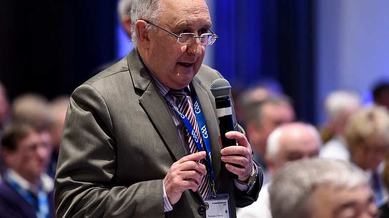 25 February 2017; Frank Murphy, Secretary, Cork County Board, speaking during the 2017 GAA Annual Congress at Croke Park, in Dublin. Photo by Ray McManus/Sportsfile