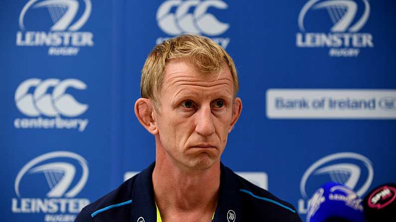 6 October 2017; Leinster head coach Leo Cullen during Leinster Rugby Press Conference at Leinster Rugby HQ, UCD, Belfield, in Dublin. Photo by Sam Barnes/Sportsfile