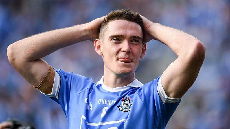 17 September 2017; Brian Fenton of Dublin celebrates after the GAA Football All-Ireland Senior Championship Final match between Dublin and Mayo at Croke Park in Dublin. Photo by Eoin Noonan/Sportsfile