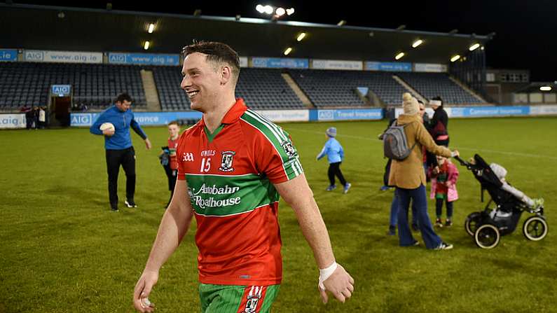 30 September 2017; Philly McMahon of Ballymun Kickhams following the Dublin County Senior Football Championship Quarter-Final match beween Ballymun Kickhams and St Brigid's at Parnell Park in Dublin. Photo by David Fitzgerald/Sportsfile