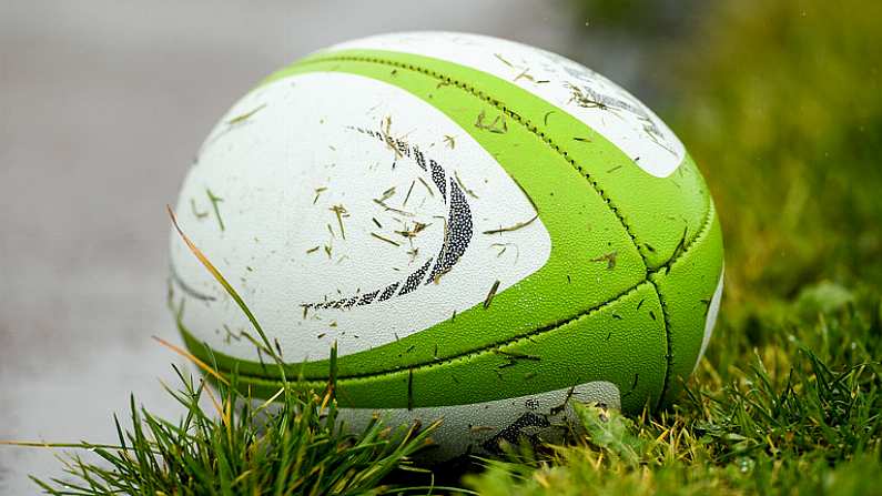 28 August 2017; A general view of a rugby ball Munster during Munster Rugby Squad Training at the University of Limerick in Limerick. Photo by Diarmuid Greene/Sportsfile