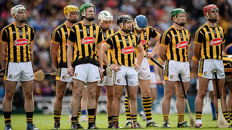 4 September 2016; Kilkenny players during the national anthem during the GAA Hurling All-Ireland Senior Championship Final match between Kilkenny and Tipperary at Croke Park in Dublin. Photo by Cody Glenn/Sportsfile