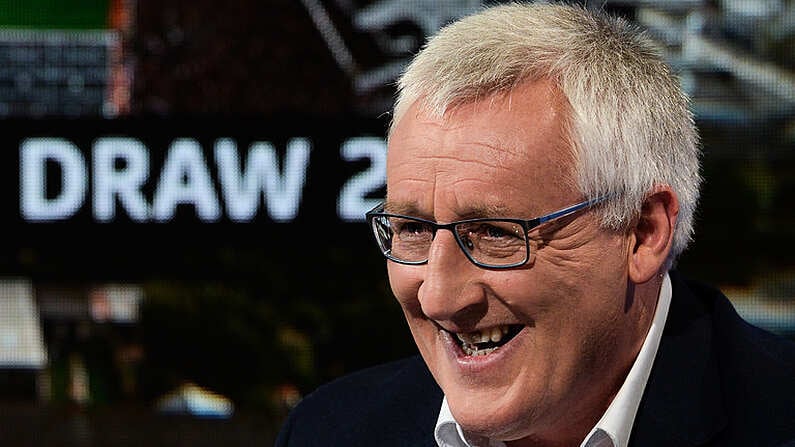 19 October 2017; RTE analyst Pat Spillane during the 2018 GAA Championship Draw at RTE Studios in Donnybrook, Dublin. Photo by Piaras O Midheach/Sportsfile