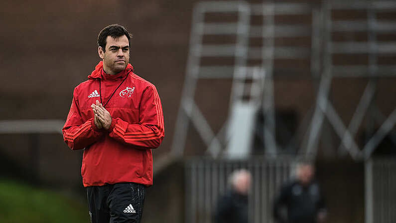 21 November 2017; Munster head coach Johann van Graan during Munster Rugby Squad Training at the University of Limerick in Limerick. Photo by Diarmuid Greene/Sportsfile