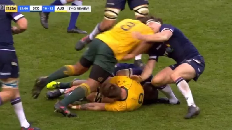 Watch: Aussie Prop Sees Red For Shocking Clear Out Tackle Against Scotland