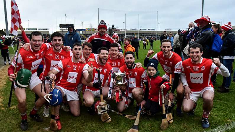 3 December 2017; Cuala players celebrate after the AIB Leinster GAA Hurling Senior Club Championship Final match between Cuala and Kilcormac Killoughey at OMoore Park in Portlaoise, Co Laois. Photo by Matt Browne/Sportsfile