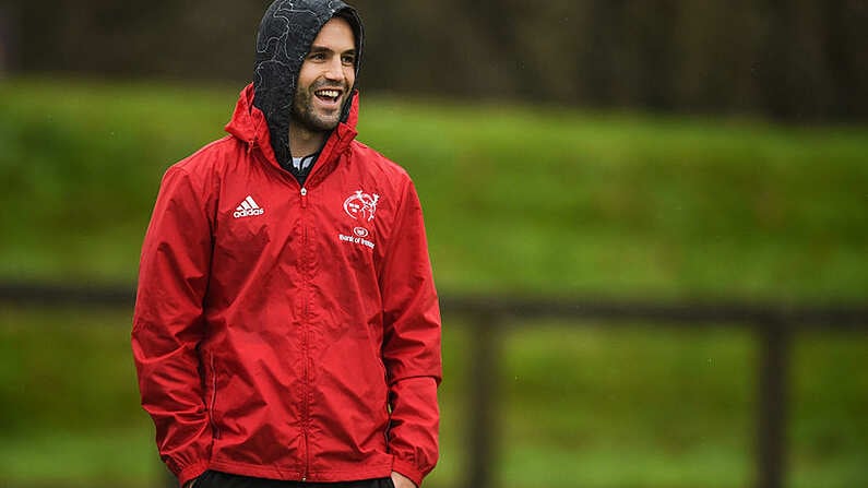 12 December 2017; Conor Murray sits out Munster Rugby squad training at the University of Limerick in Limerick. Photo by Diarmuid Greene/Sportsfile