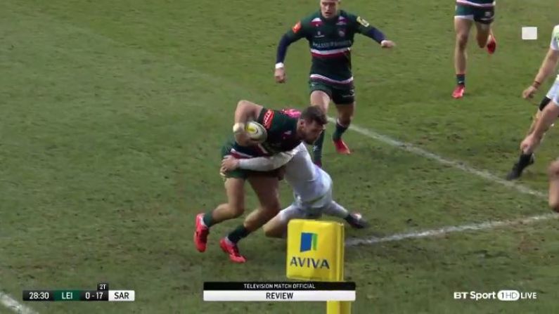 Leicester Winger Pulls Off 'Out Of This World' Offload For Try