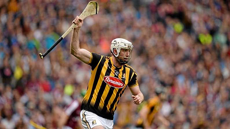 6 September 2015; Michael Fennelly, Kilkenny, celebrates a point late in the game. GAA Hurling All-Ireland Senior Championship Final, Kilkenny v Galway, Croke Park, Dublin. Picture credit: Brendan Moran / SPORTSFILE