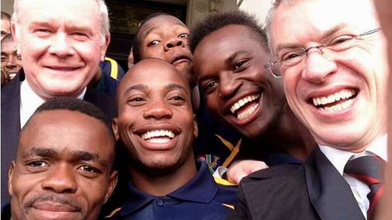 South African GAA Player Gives Martin McGuinness 'Bunny Ears' In Joe Brolly Selfie