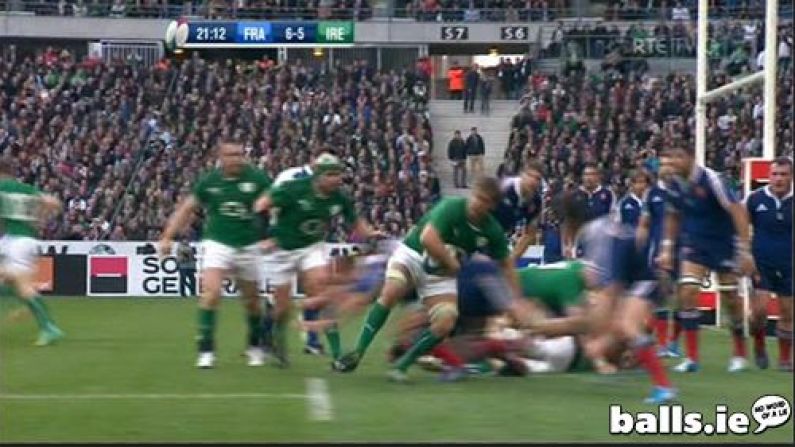 GIF: Superb Chris Henry One-Handed Pass, Jonny Sexton Barrels Over