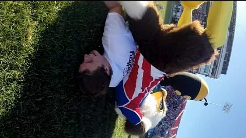 Video: US Rugby Mascot With The Tackle Of The Week