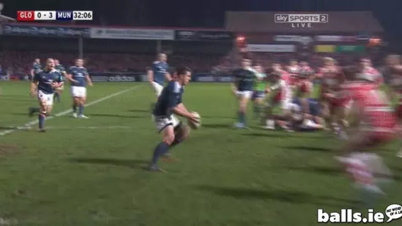GIF: Lovely Grubber Kick From Ian Keatley For Keith Earls' Try