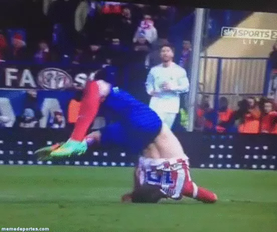 Football GIF: Javier Manquillo Suffers 'Whiplash' After Bouncing Off Cristiano  Ronaldo And Landing On His Neck