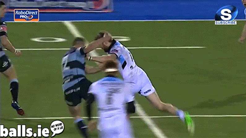 GIF: Glasgow&#039;s Richie Vernon Has One Violent Hand Off