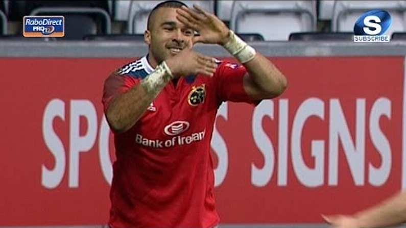 Video: Simon Zebo Turns On The Gas And Scores From 60 Meters For Munster