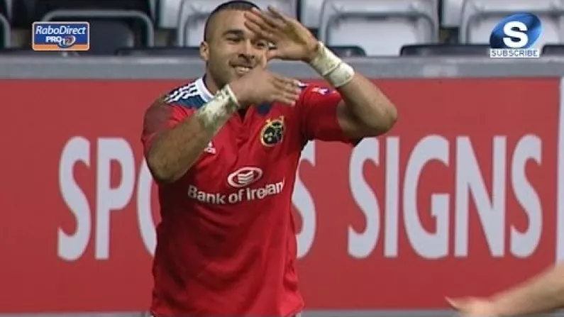 Video: Simon Zebo Turns On The Gas And Scores From 60 Meters For Munster