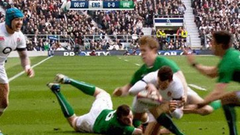 GIF: Conor Murray's Finger Tips Denies An England Try