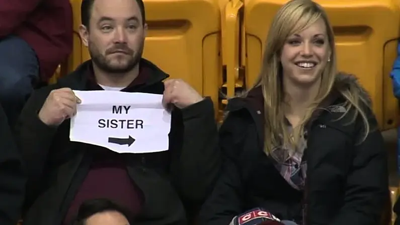 Nobody Has Ever Been More Prepared For A Kiss Cam Than This Guy
