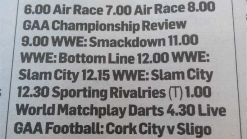Another Sky GAA Related Mistake That Might Not Be Not Sky's Fault
