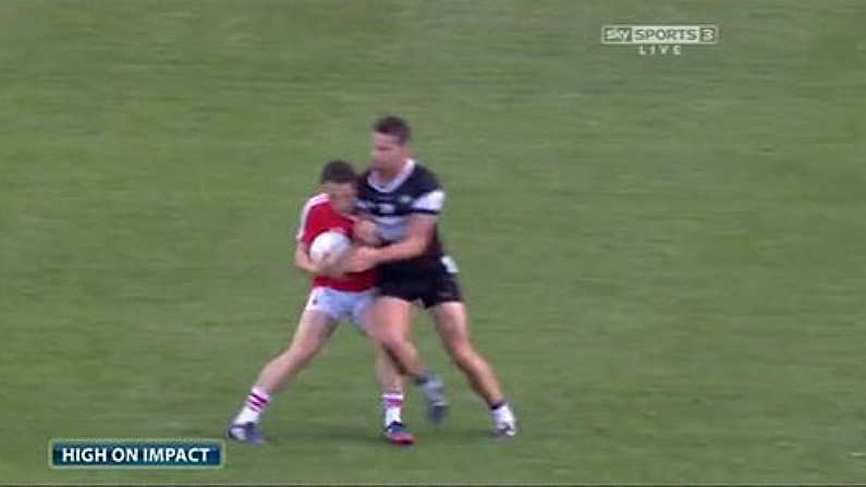 GIF: Sligo's James Kilcullen Rattles Cork's John O'Rourke With A Big Hit