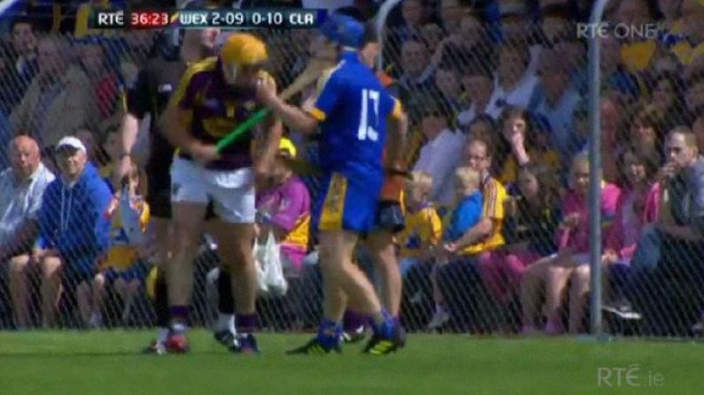 GIF: Clare's Podge Collins Sent Off For Helmet Interference