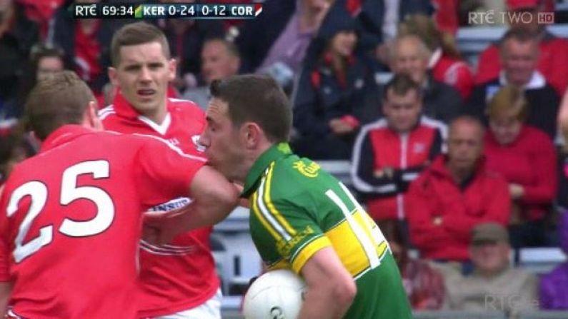 GIF: Cork's John Hayes Sent Off For Elbow On Kerry's Declan O'Sullivan