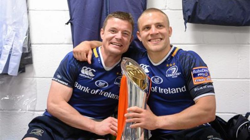 Picture: A Young Ian Madigan Meets A Brown Leather Jacketed Brian O'Driscoll