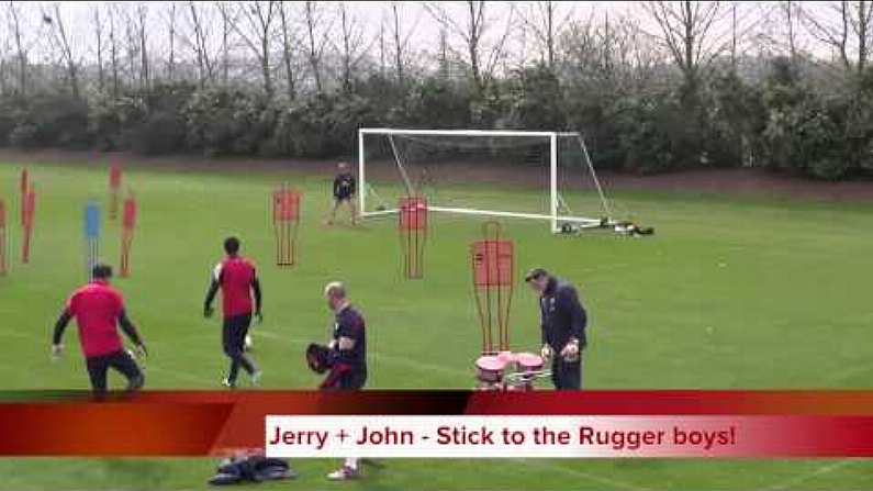 Video: Jerry Flannery And Johnny O'Connor Go In Goal At Arsenal Training