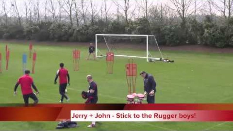 Video: Jerry Flannery And Johnny O'Connor Go In Goal At Arsenal Training