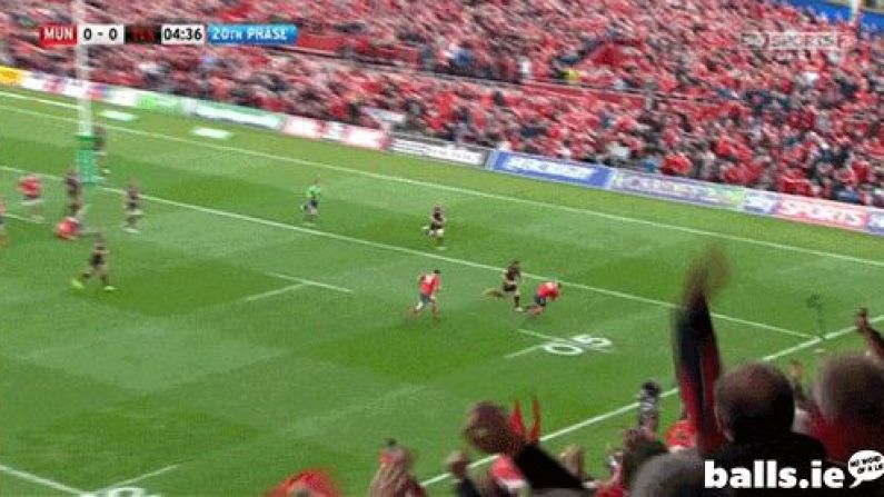 GIF: Keith Earls Finishes Breathless 20 Phase Munster Try