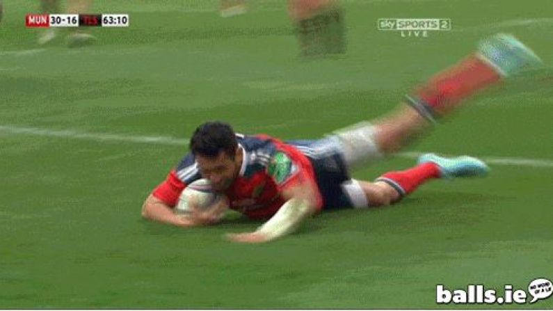 GIF: Casey Laulala Scores Munster's 4th Try After Beauxis Blunder