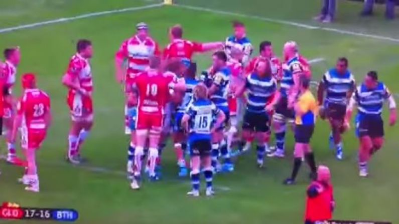 Video: Gloucester And Bath Game Finishes With Massive Multi-Player Scrap