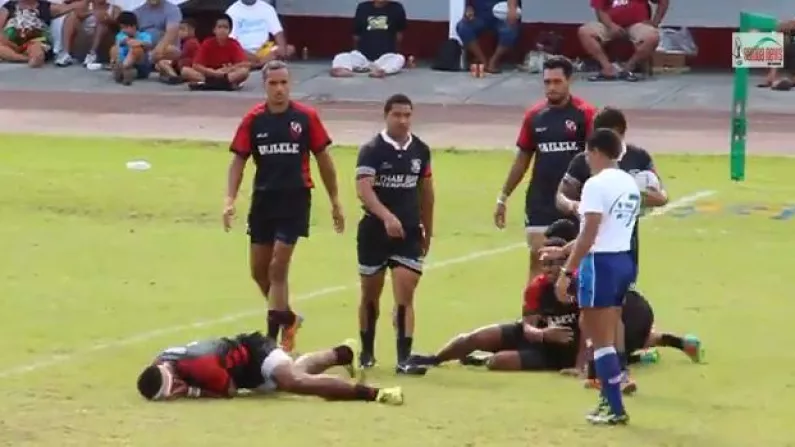 Video: Samoan Rugby Player Takes Ridiculous Dive, Entire Crowd Bursts Out Into Laughter
