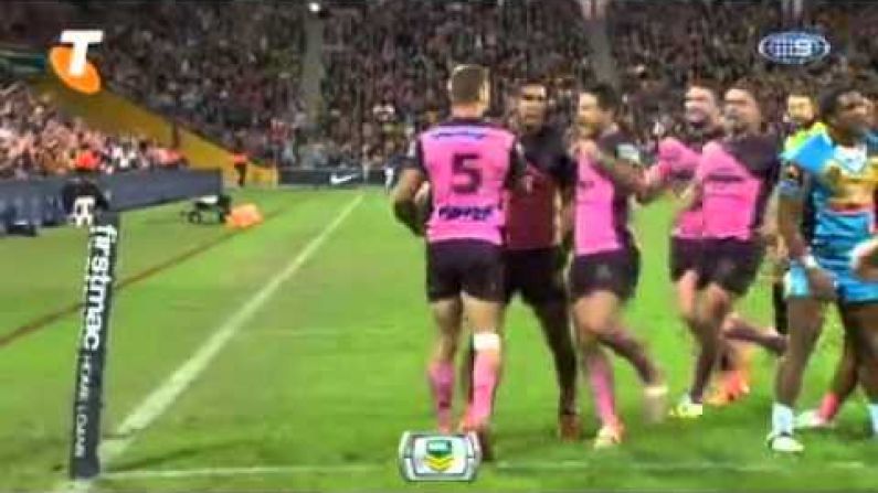 Video: A Lovely Flick Pass From The NRL