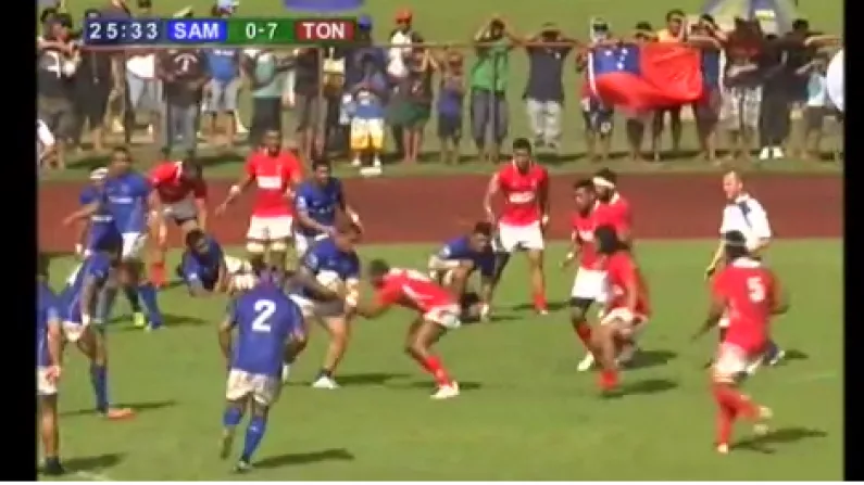 Video: Samoan Prop Is Minced By Tongan Full Back