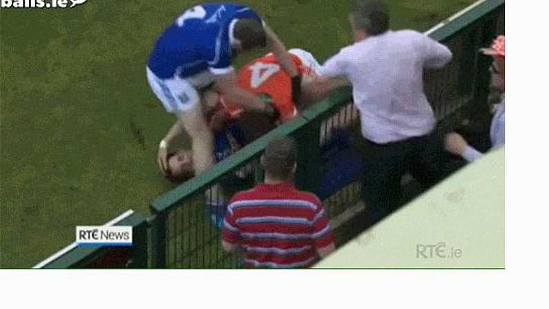 Fan Appears To Punch At Cavan Player During Pre Match Brawl