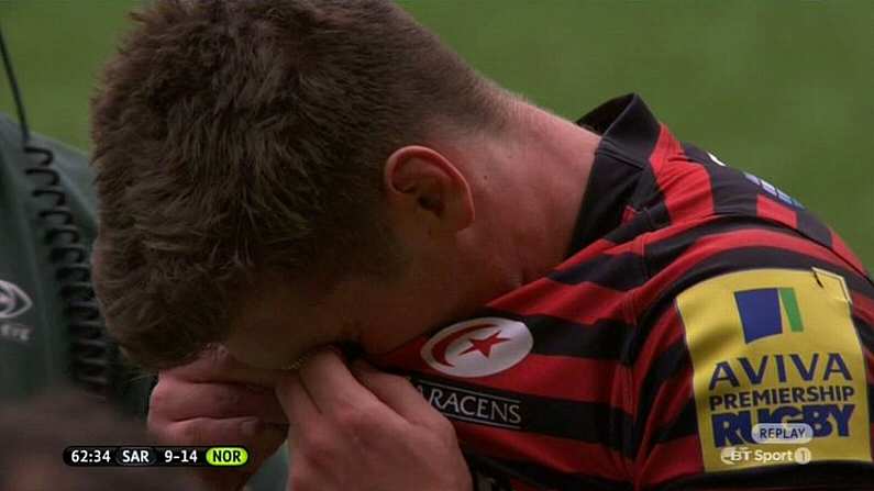 GIF: Owen Farrell Injured Himself Celebrating A Try That Did Not Count