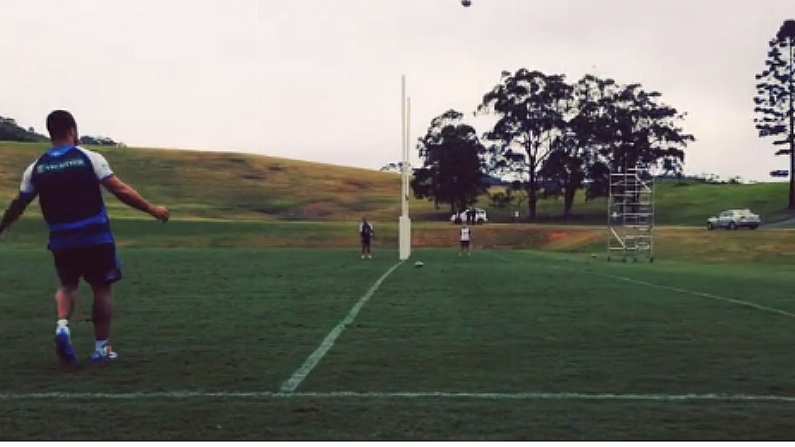 Video: NSW Blues Player Scores Drop Goal From Behind The Goal