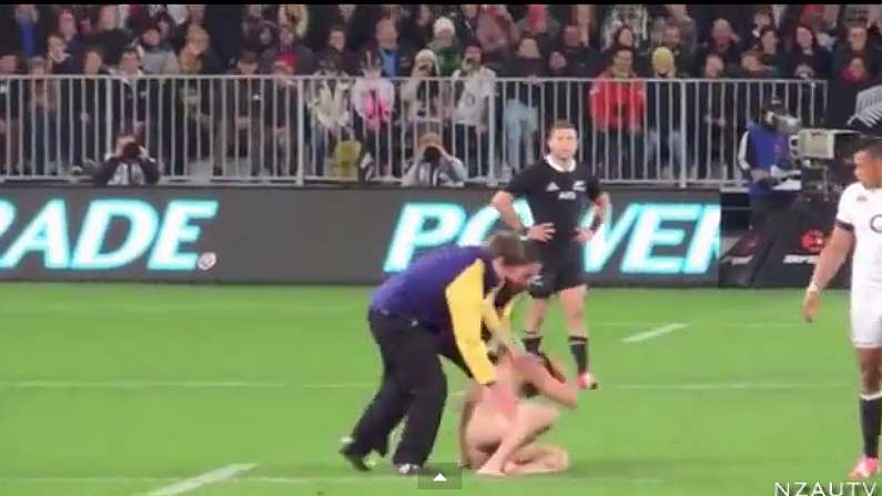 Video: Streaker Gets Smashed By Security During All Blacks/England Game