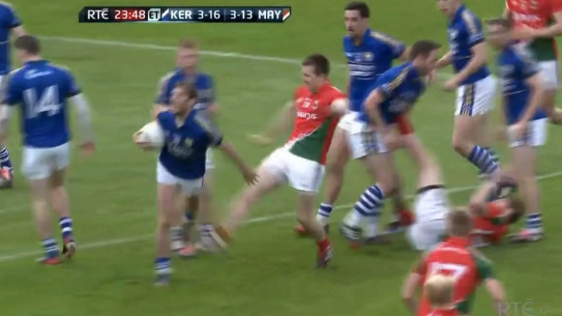 GIF: Cillian O'Connor Shows Lee Keegan How To Really Get Sent Off For Kicking