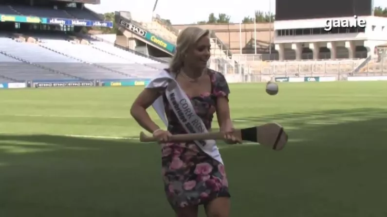 Video: Anna Geary... Freestyle Hurling... In High Heels!