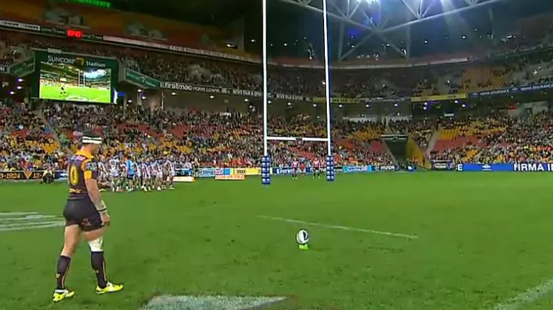 GIF: Rugby League Kicker Misses Conversion, Catches It On The Full