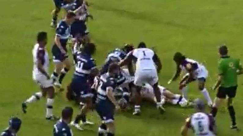 Video: Racing Metro Player Picks Up And Carries Opponent George North-Style