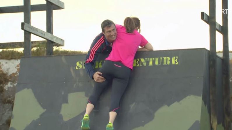 Careful Now! Ken Egan Gets Hands-On With Mairead Farrell On 'Ireland's Fittest Family'