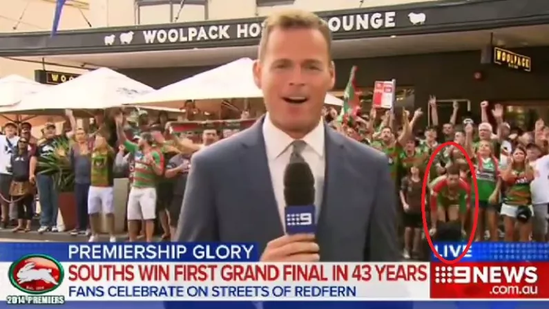 NSFW: Watch The Genitalia Whirl As Rugby Fan Drops Trousers On Live TV
