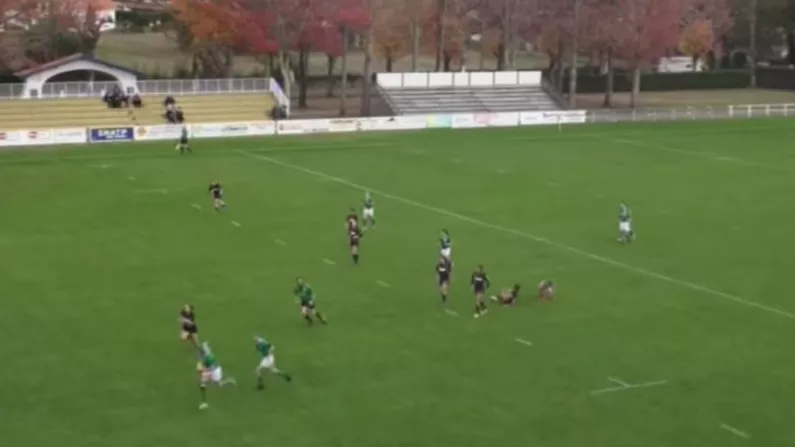 Video: Possibly The Greatest Accidental Rugby Assist Ever Comes From An Irish Women's Player
